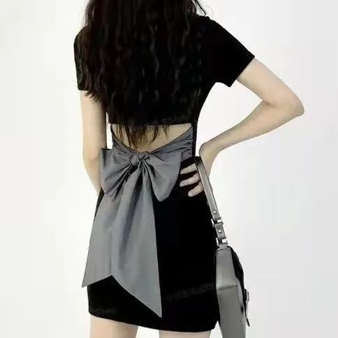 COZOK Đầm POLO Ngắn Tay Cổ POLO Thắt Nơ Sau Lưng Thiết Kế Xinh Xắn Cá Tính