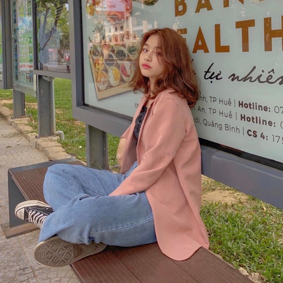 ÁO KHOÁC BLAZER HỒNG (size:40 - 55kg)