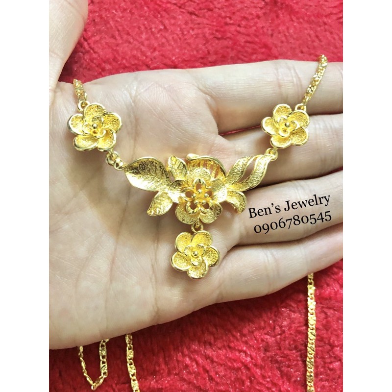 Dây chuyền cưới bướm hoa xi vàng 24k