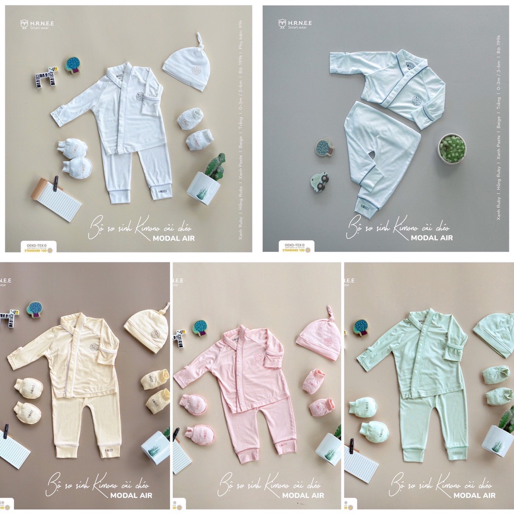 Bộ dài cài chéo sơ sinh