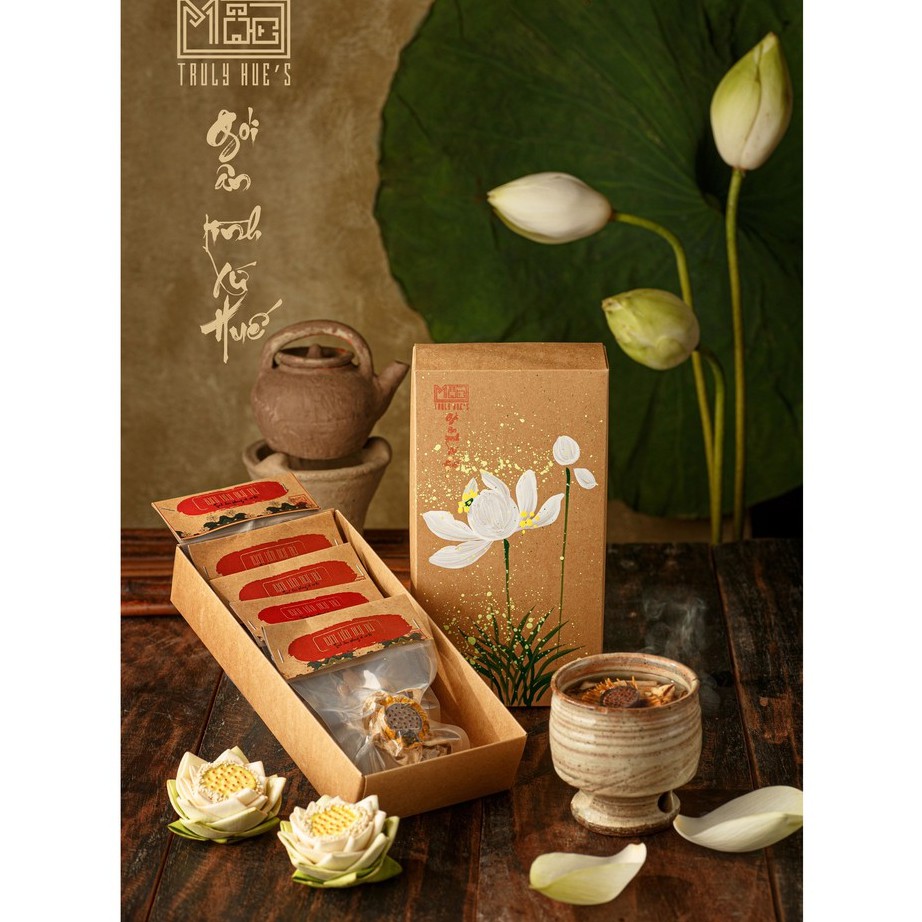 TRÀ HOA SEN HUẾ- BẠCH LIÊN NGỰ TRÀ  (SEN CỔ HOÀNG CUNG)