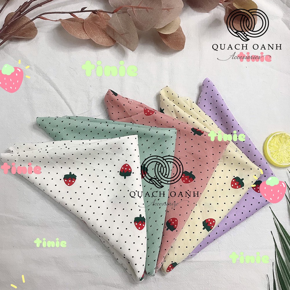  Khăn Bandana buộc cổ, buộc đầu họa tiết HOA QUẢ xinh xắn QO-BAN03