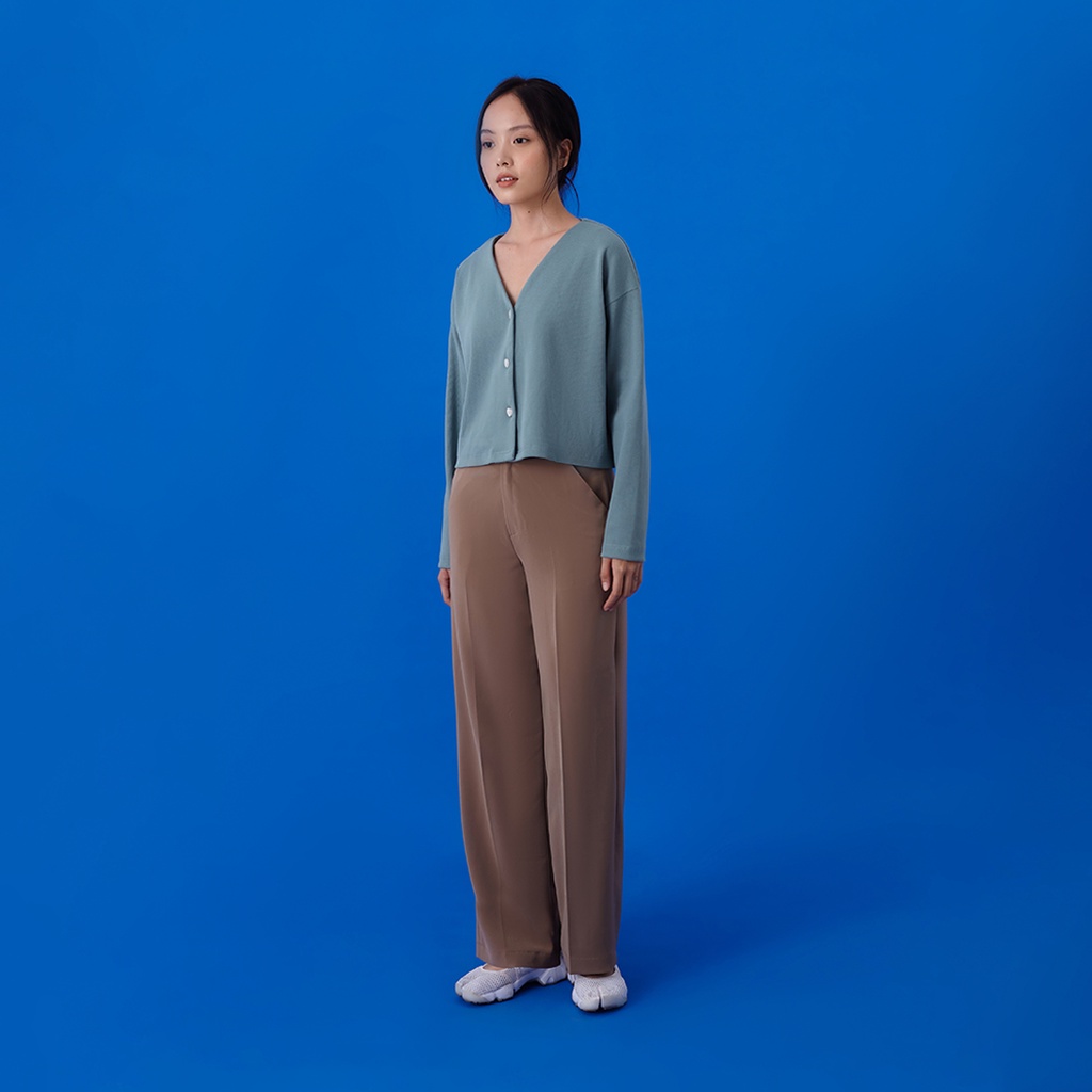 Andabove - Áo khoác cardigan nữ cổ V - V Cardigan - Màu Xanh lá