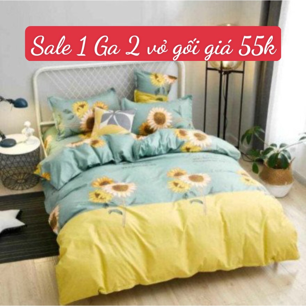 [sale 55k]Bộ Ga Gối 3 Món[1m5x2m,1m6x2m]được chọn mẫu[lá khoai]