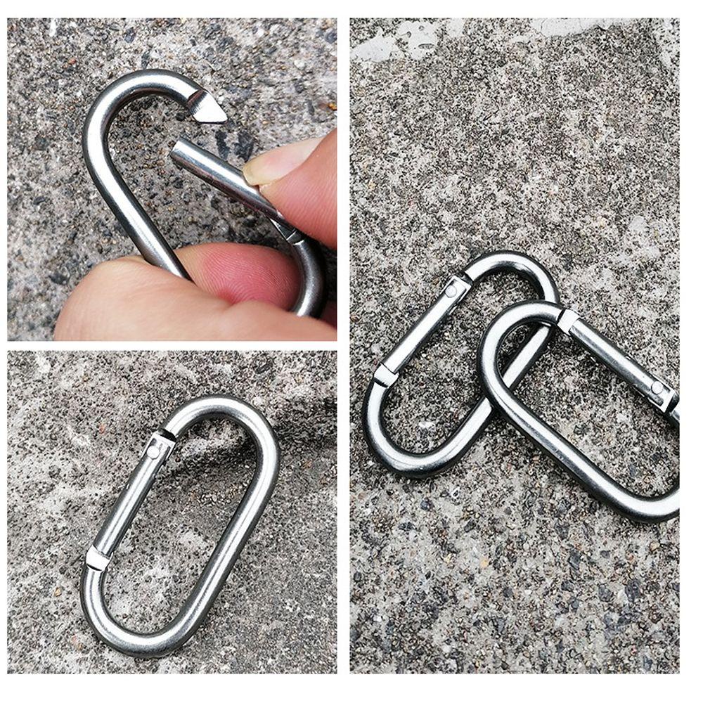 Móc Khóa Carabiner Hình Oval Bằng Kim Loại An Toàn Cho Cắm Trại SHOUKEY