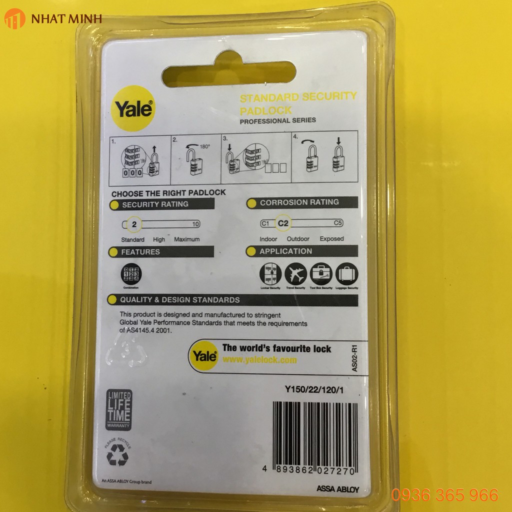 Khóa số Yale Y150 BH 10 năm