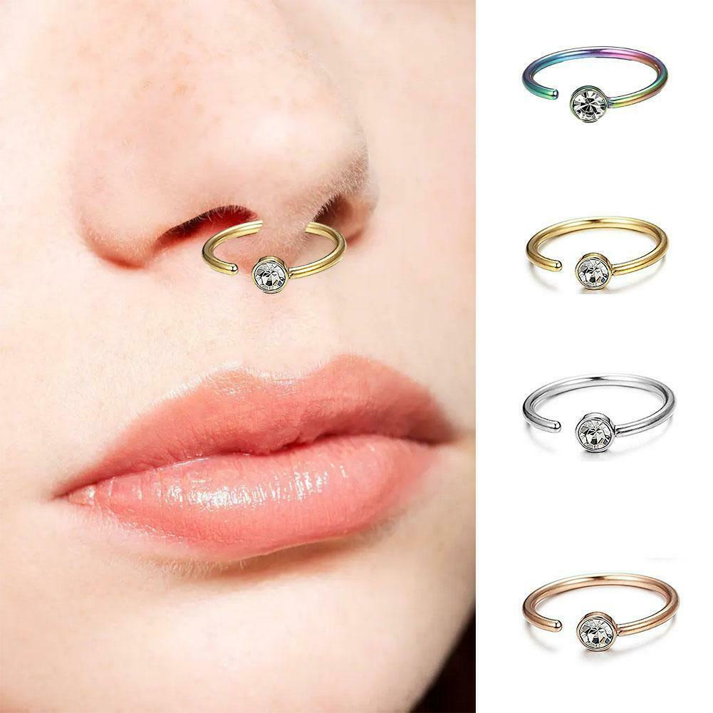 U Shaped Fake Nose Ring Hoop Septum Rings Stainless Piercing Jewelry Nose Steel I4J4