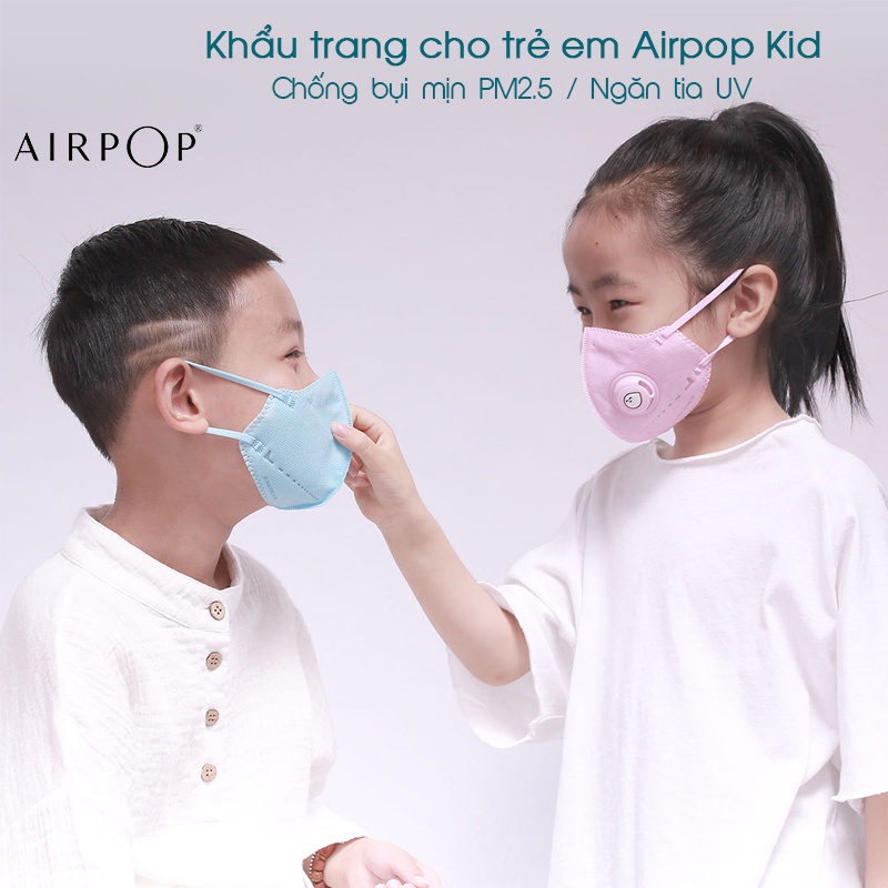 [Hỏa Tốc HCM] Khẩu trang cho trẻ em Airpop Kid - Chống bụi mịn PM2.5, Chống sương mù và ngăn tia UV