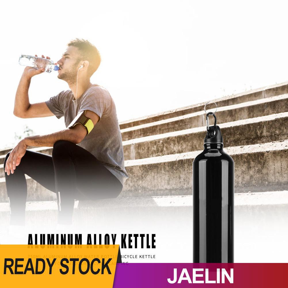 Bình Nước 500ml Bằng Hợp Kim Nhôm Màu Đen Tiện Dụng Mang Theo Cắm Trại / Đạp Xe