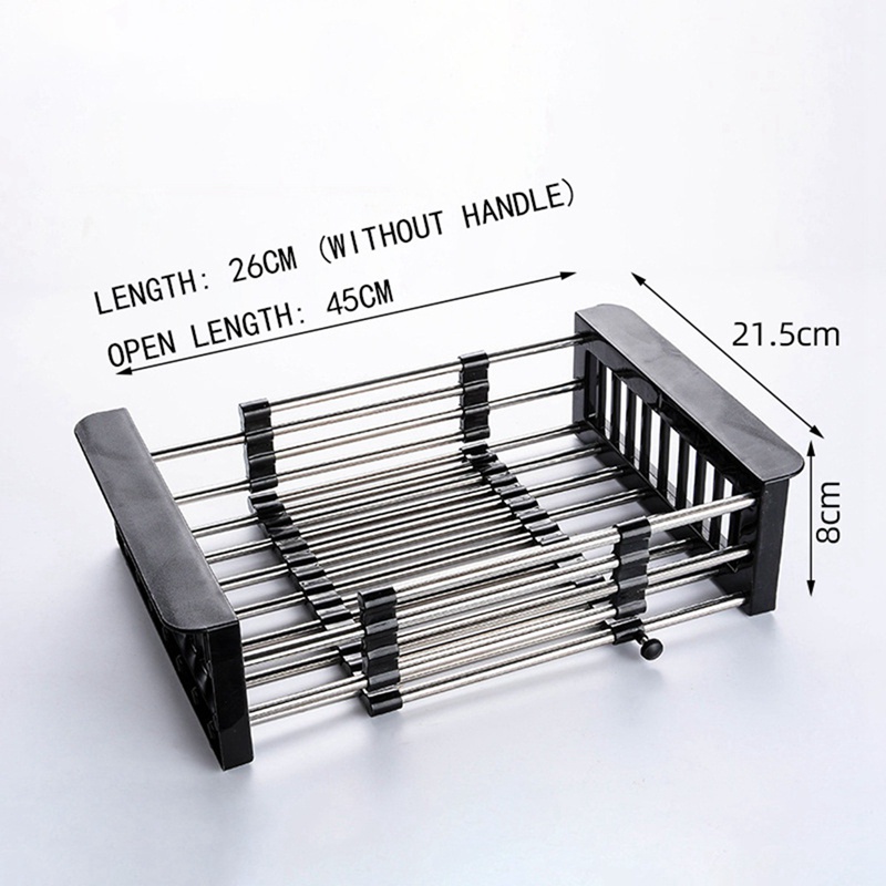 Giá Inox Úp Chén Đĩa Ráo Nước Kích Thước 26X21.5X8Cm Có Thể Điều Chỉnh Tiện Dụng Cho Nhà Bếp