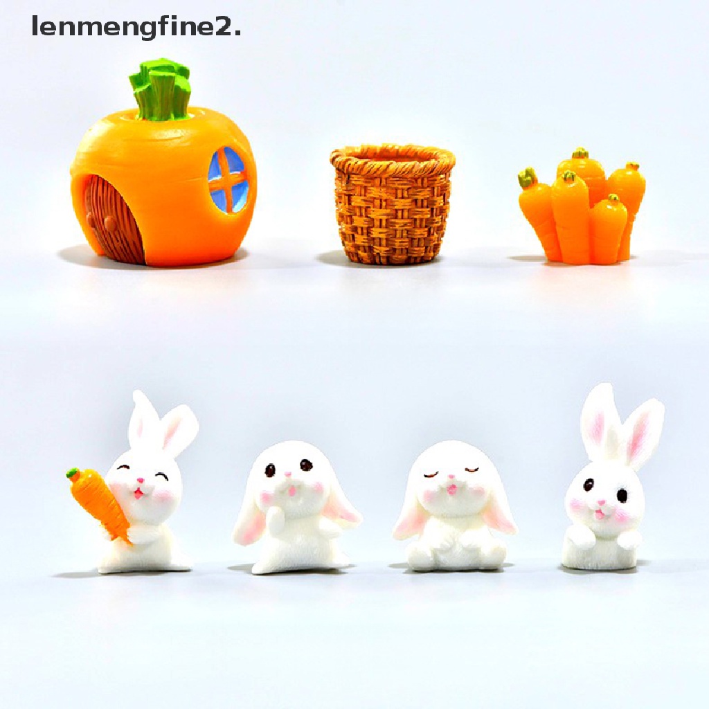 Tượng mini trang trí sân vườn tùy chọn kiểu dáng phong cách lễ Phục Sinh chú thỏ/ cà rốt bằng nhựa resin