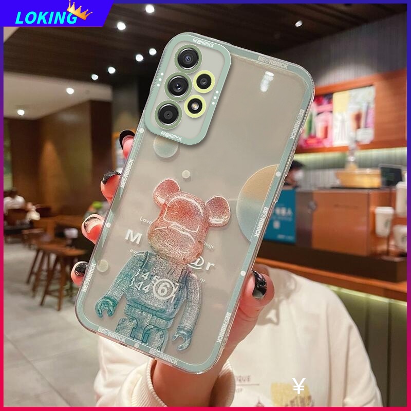 Ốp Điện Thoại Silicon Bảo Vệ Camera In Hình Gấu Đáng Yêu Cho Samsung Galaxy A12 A23 A22 A32 A33 A52 A52S A53 A72 A73