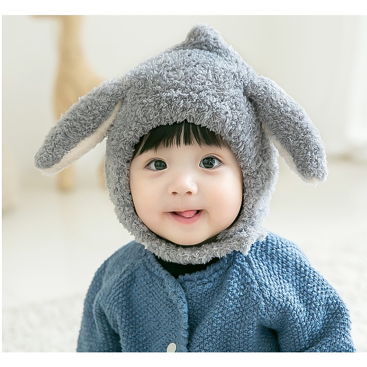 Mũ len cho bé mùa đông tai cừu trùm đầu dễ thương giá rẻ đẹp tai thỏ hàng hiệu giữ ấm trẻ sơ sinh - ML9A