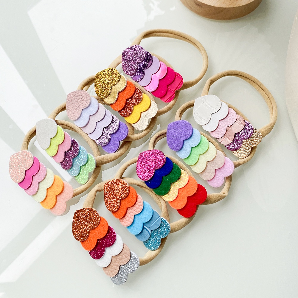 KIDSBOWS 1 Băng Đô Nylon Co Giãn Hình Trái Tim Dễ Thương Cho Bé