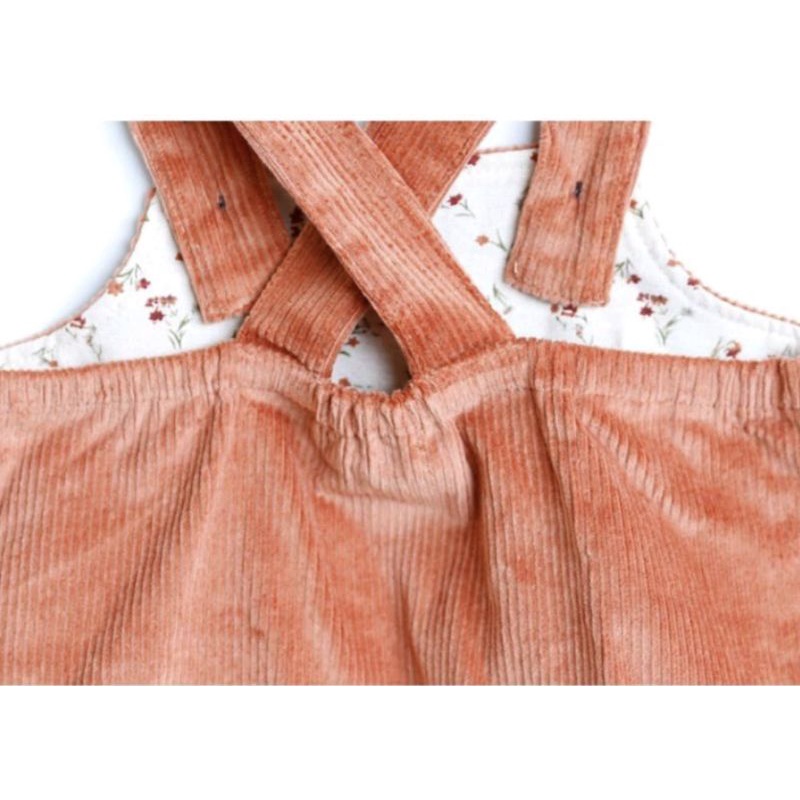 Yếm nhung bé gái Bebezoo cam/hồng tqxk