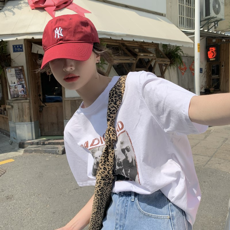 Áo thun tay ngắn cổ tròn form rộng in hình thời trang Mỹ retro | BigBuy360 - bigbuy360.vn