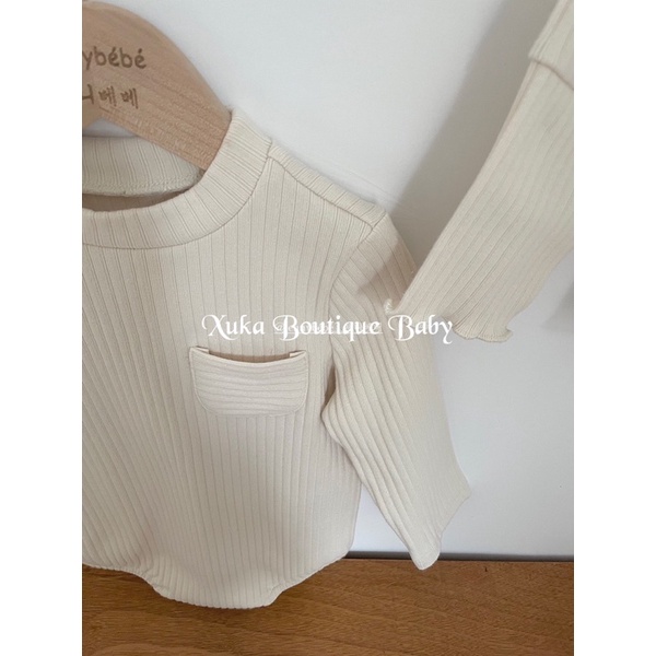 Bodysuit Dài Tay Đáp Túi Ngực Bé Trai Bé Gái (6-15kg) Chất Co Giãn Mềm Mịn Dày Dặn Hãng Jennybebe Cao Cấp [ảnh Thật]