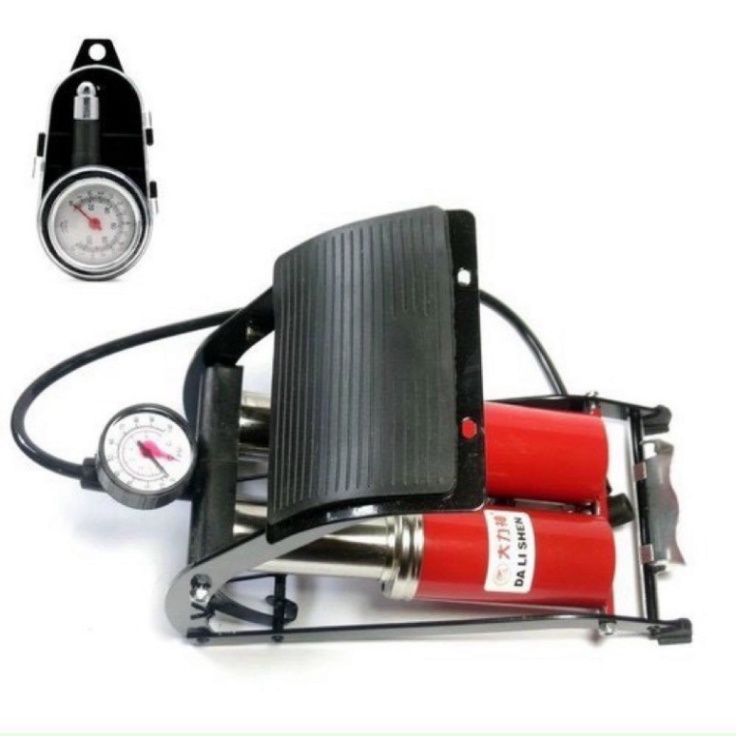 Bơm xe máy ô tô đạp chân loại 2 Xi lanh ống Piston chuyên dụng CC-100A đa năng Miễn phí vận chuyển đơn hàng đạt 200k