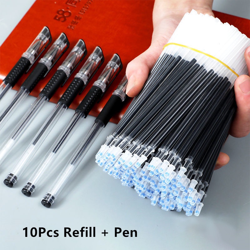 Set 10 Bút Bi Mực Xanh/Đen Ngòi 0.5mm