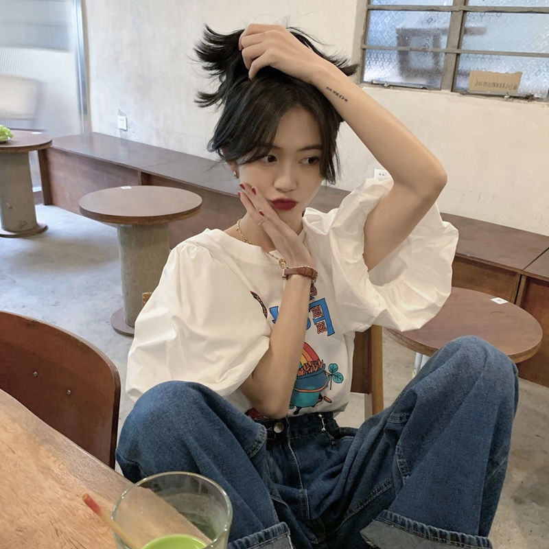 áo thun nữ Trắng Tay Ngắn Dáng Rộng Phong Cách Hàn Quốc Cho Nữ áo phông nữ  JL-TX-46