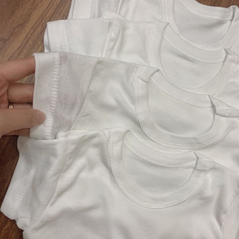 ÁO PHÔNG TRẮNG 100% COTTON CHO BÉ