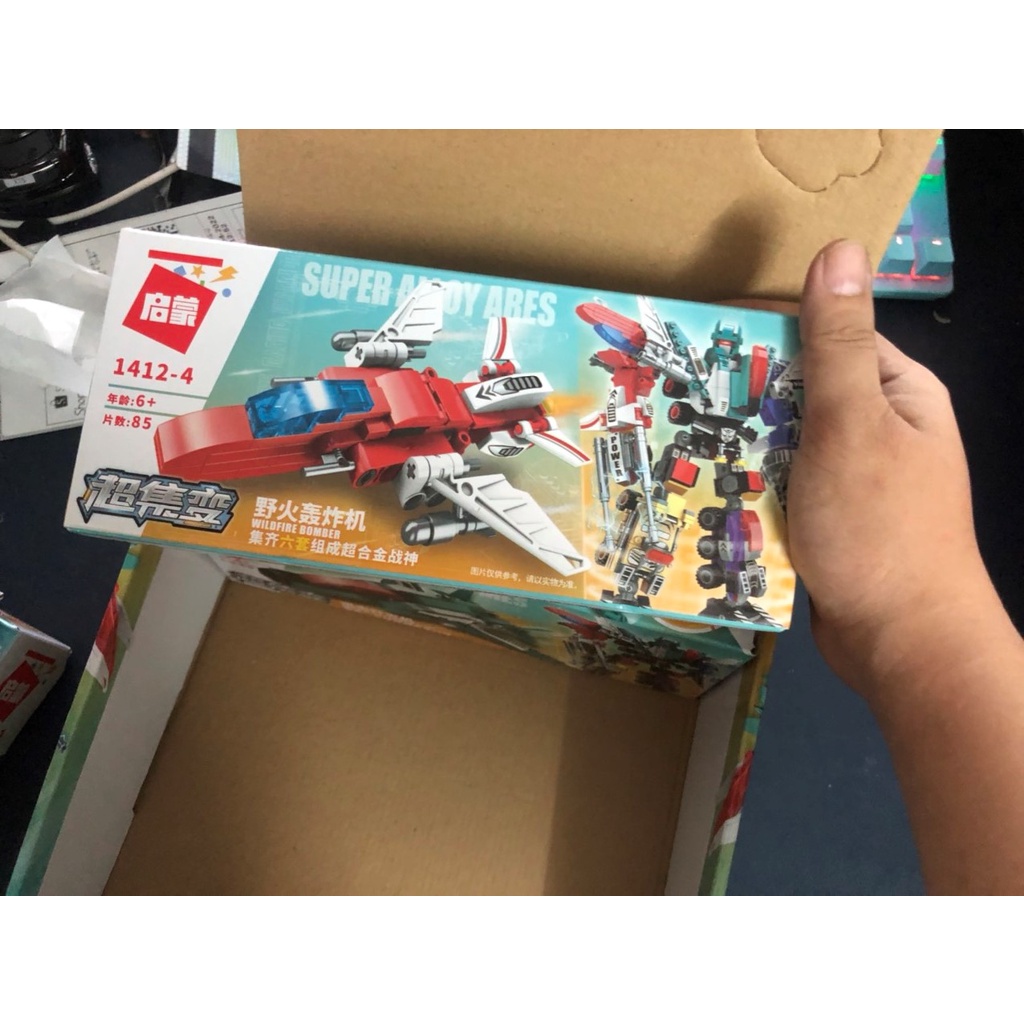 Mô hình lắp ráp 1412 siêu hợp kim God of War fit boy plug-in biến dạng robot Đồ chơi lắp ráp