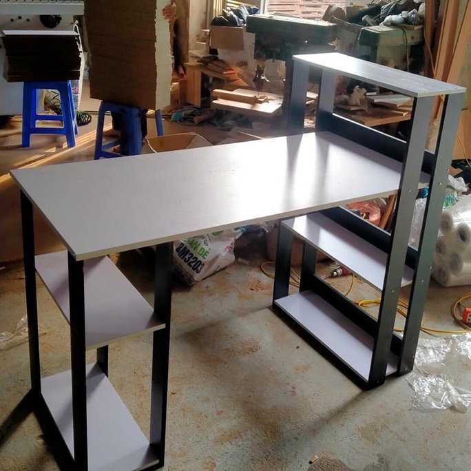 Bàn học, làm việc đen trắng, thiết kế sang trọng hiện đại chất gỗ MDF Cực Hot, kích thước 75x100x40cm dễ dàng lắp ráp