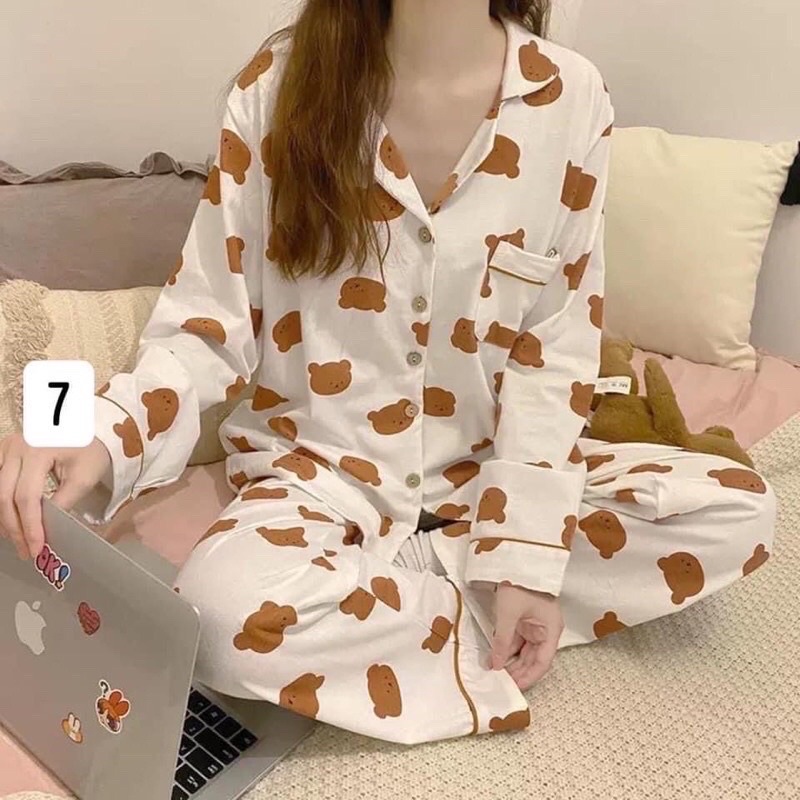 [SIÊU SALE] Đồ Bộ Nữ Mặc Nhà Quần Dài Áo Dài, Bộ Quần Áo Ngủ Thun Mỏng Thu Đông - Pijama Dài Tay Hình Cute