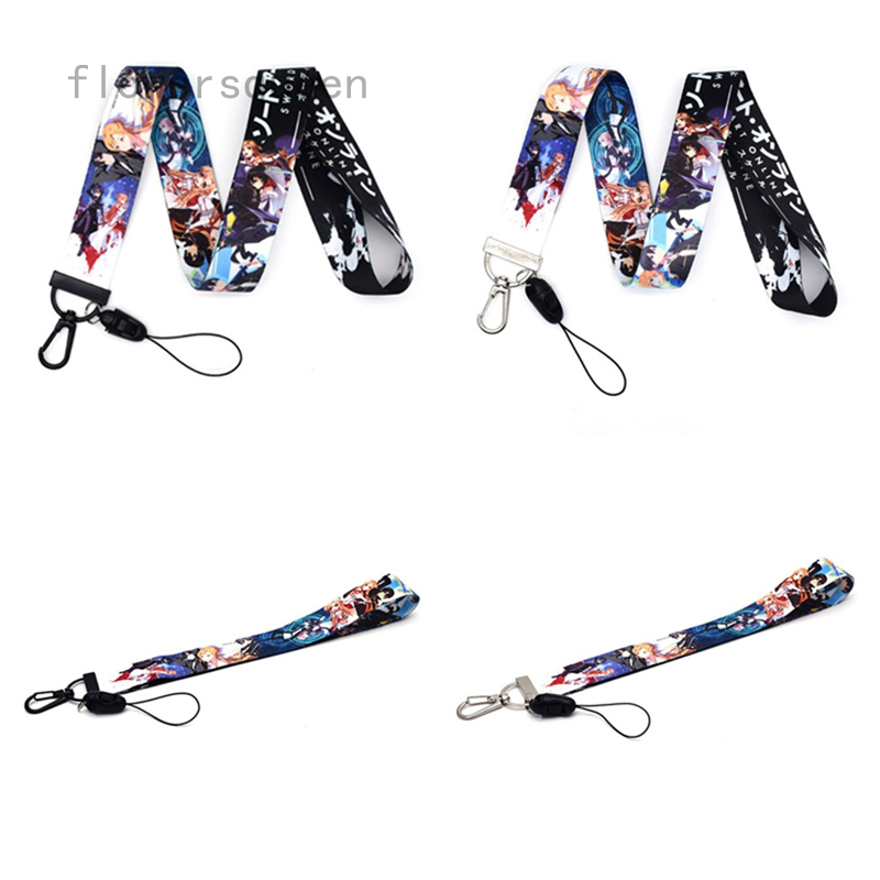 flowersqueen Sword Art Online Lanyard Anime Keychain ID Badge Holder Keychain