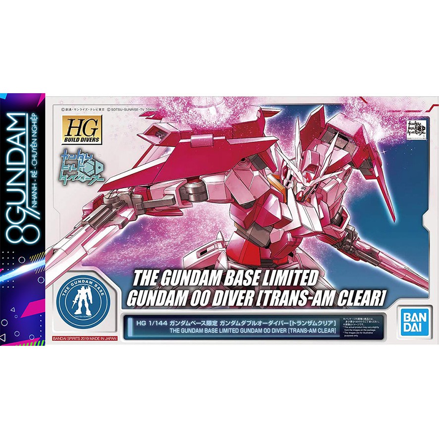 Mô Hình Lắp Ráp The Gundam Base Limited HG BD 00 Diver Trans-am Clear