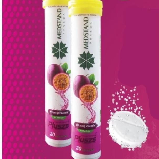 Medstand Viên C sủi vị chanh leo bổ sung vitamin C, Giúp tăng cường sức đề kháng ,Tuýp 20 viên
