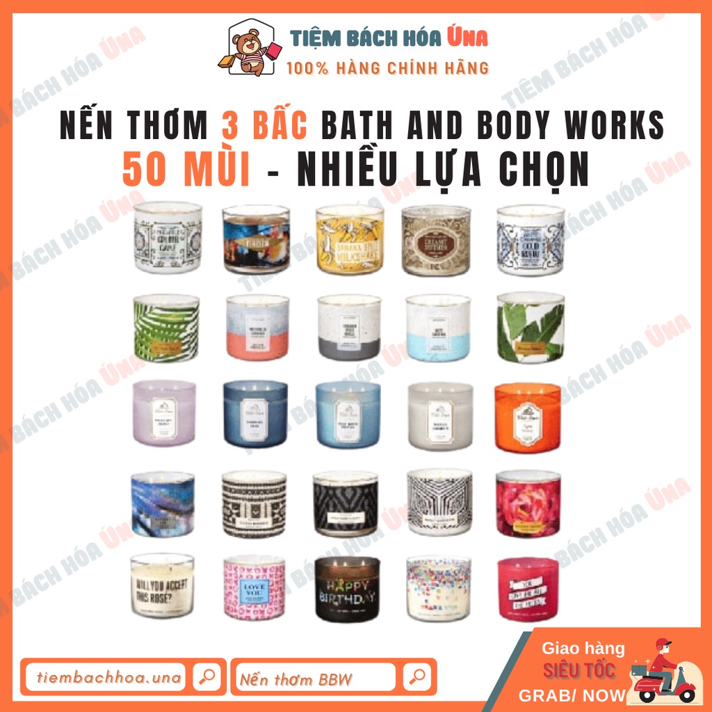 [Bill Us/Link 2] Nến thơm Bath and Body Works BBW Loại 3 bấc hàng Mỹ