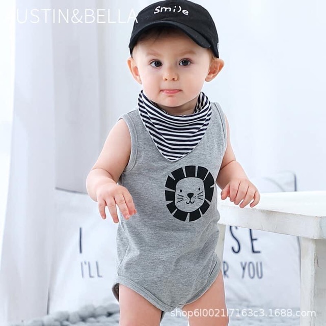 Body ba lỗ dành cho bé trai 1-2 tuổi hãng AUSTIN &amp; BELLA