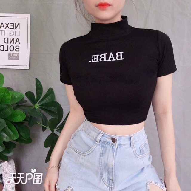 ÁO CROPTOP CỔ LỌ THÊU SIÊU ĐẸP | BigBuy360 - bigbuy360.vn