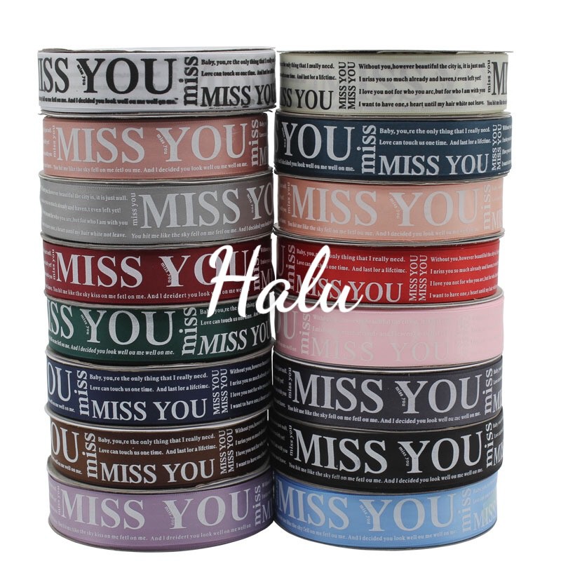 RUY BĂNG LỤA 3 cm in chữ MISS YOU/JUST FOT YOU trang trí hoa, quà tặng sang trọng - Phụ kiện HALU