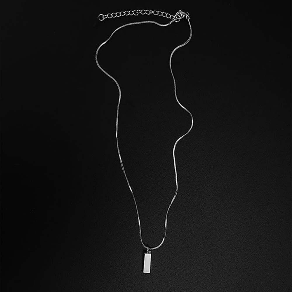 PRESTON Vòng cổ Mặt Hình Viên Gạch Màu Sắc Đơn Giản Phong Cách Hàn Quốc Cho Nam Và Nữ