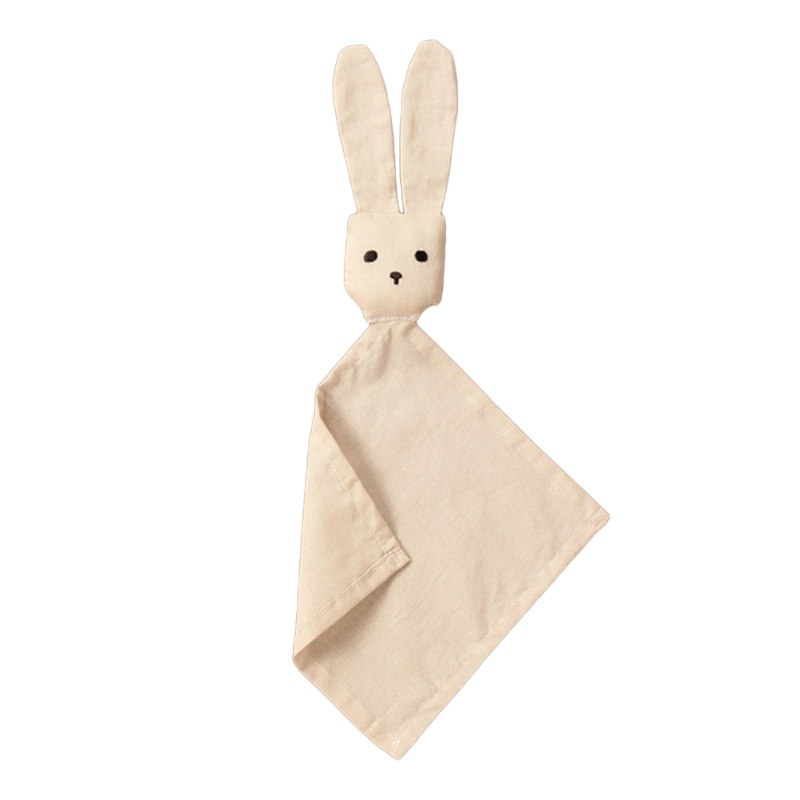 Yếm Ăn Vải Lanh Cotton Mềm Mại Hình Thỏ Đáng Yêu Cho Búp Bê