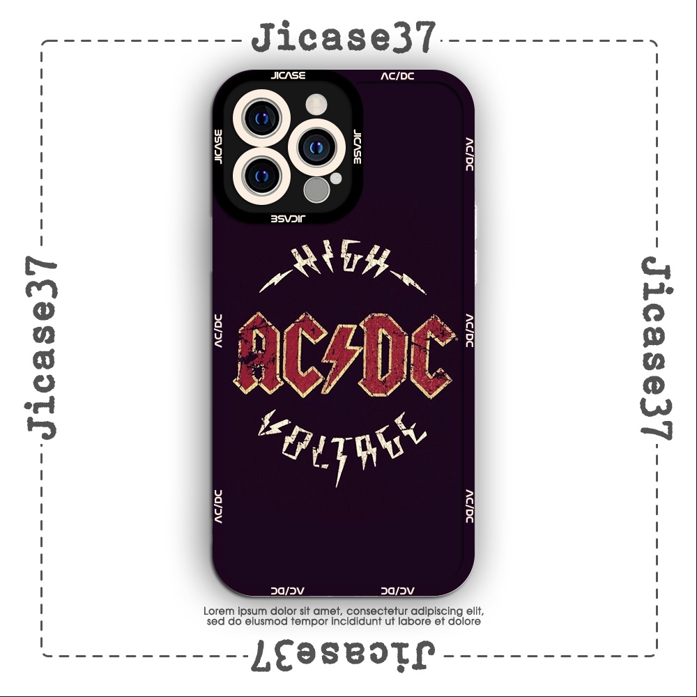 Ốp lưng iphone cạnh vuông Jicase AC/DC Rock Band 6plus/6s/6splus/7/7plus/8/8plus/x/xs/11/12/pro/max/plus/promax