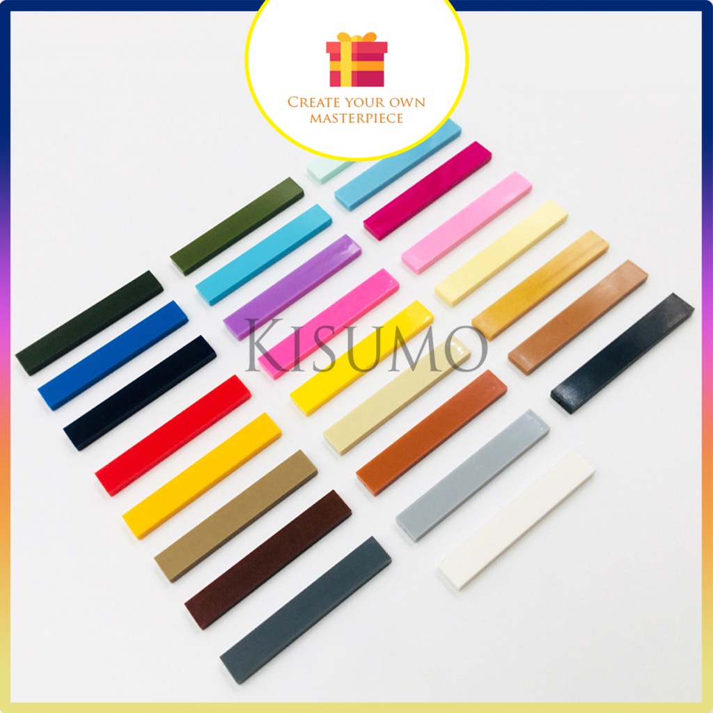Đồ chơi giáo dục lắp ráp   logo moc combo 10 gạch trơn dẹt 1x6 d12 6636