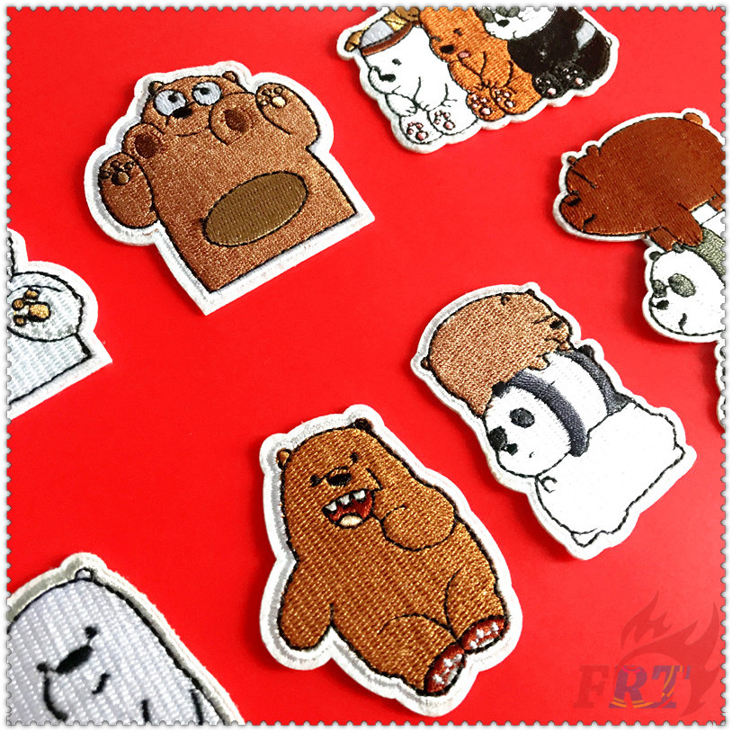 ✿ Sticker Ủi Thêu Hoạt Hình We Bare Bears ✿ 1 Sticker Ủi Thêu Hình Huy Hiệu