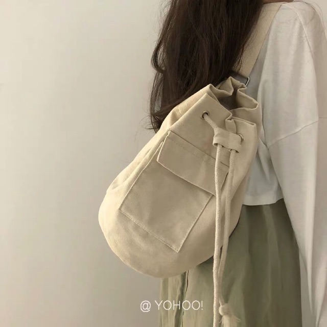 Balo Vải Canvas Dây Rút Unisex 2 Màu