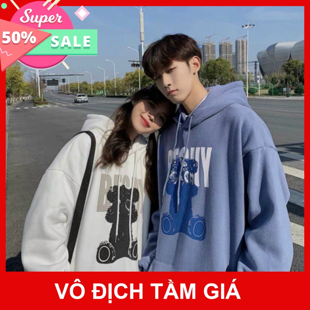 Áo hoodie nữ form rộng, Áo hoodie nữ form rộng nỉ dày có mũ unisex 4 Màu mặc nhà đi chơi đi