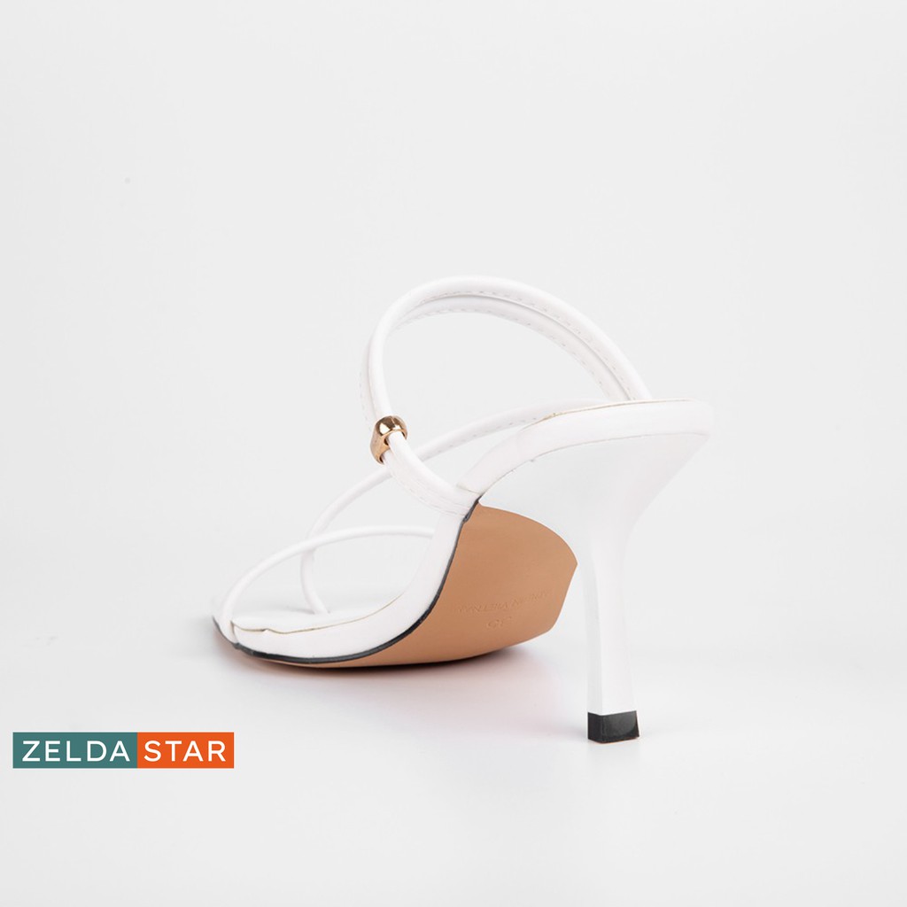 Giày Sandal Zelda Star mũi vuông gót 7cm phối dây chéo - SN011820