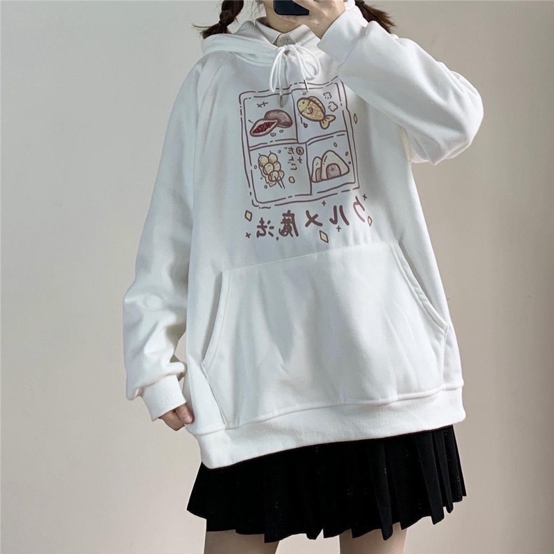 Áo Hoodie Nỉ Bông Tay Dài Unisex LoGo Hoạ Tiết