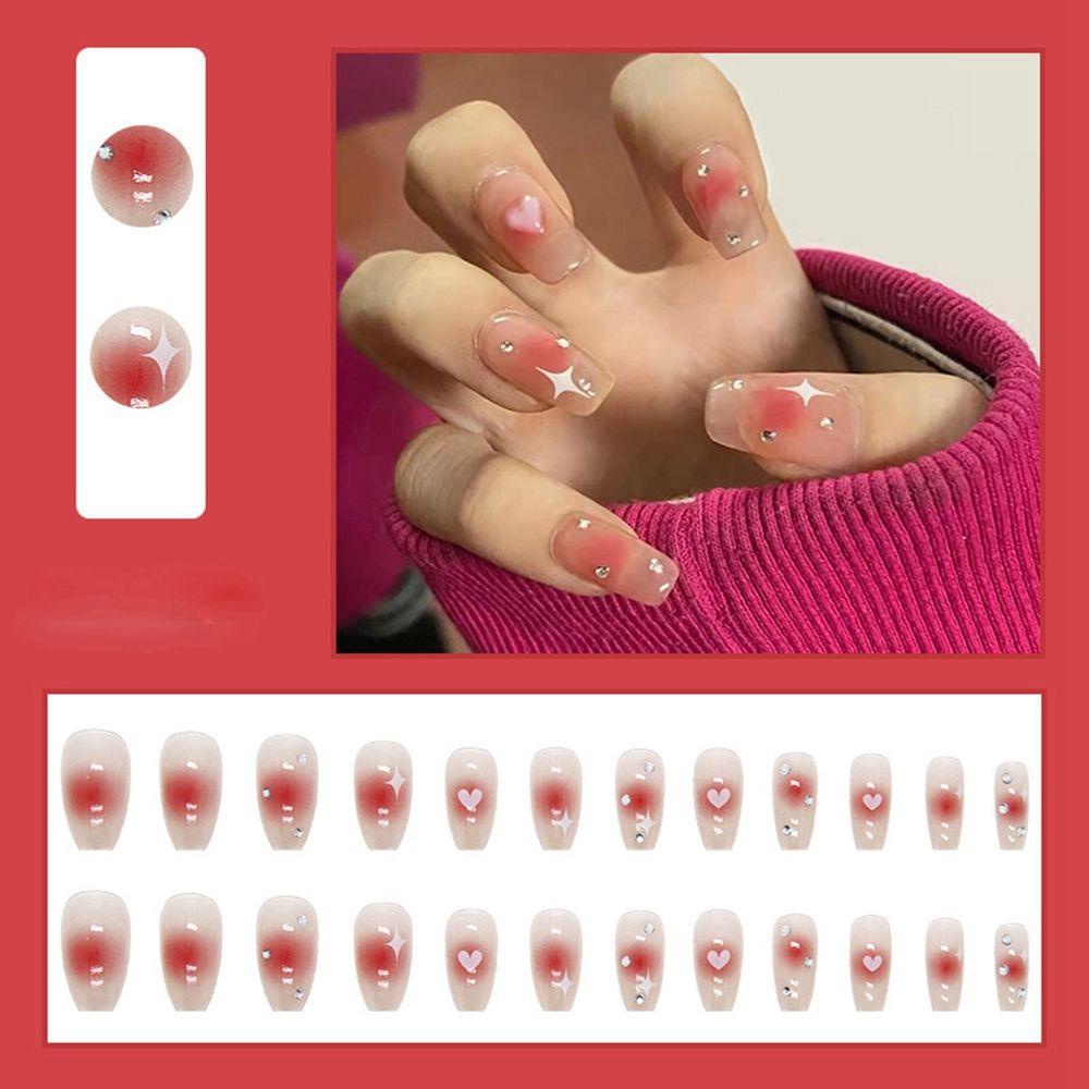 MIHAN1 Bộ 24 Móng Tay Giả Che Phủ Toàn Diện Tháo Rời Được
