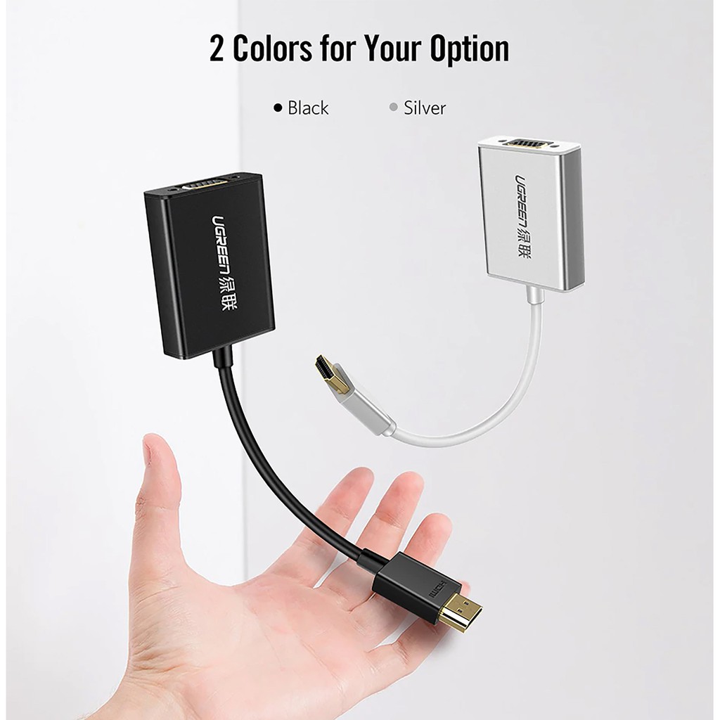 Cáp Chuyển HDMI ra VGA kèm Audio Cao Cấp UGREEN MM102 | Dây Tròn