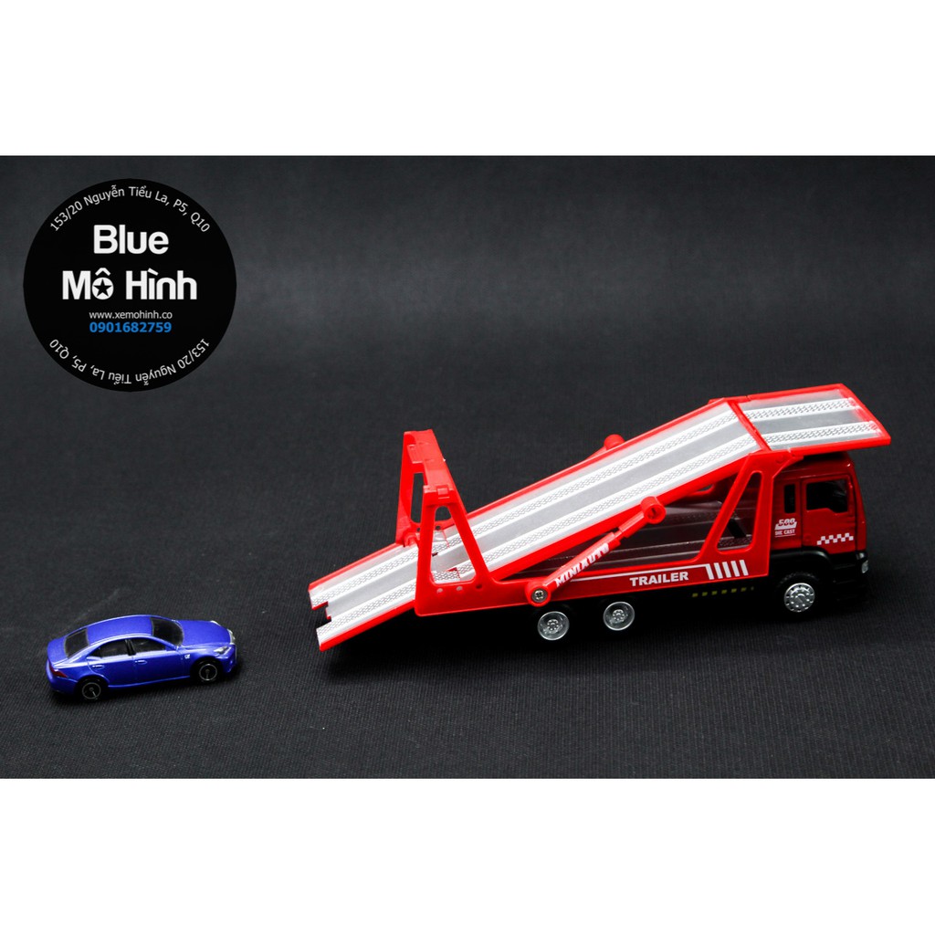 Blue mô hình | Xe mô hình container truck chở xe
