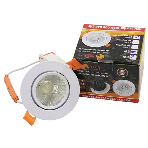 Đèn Spotlight COB âm trần 3w, 5w, 12w, 20w Bảo Hành 2 năm - Đèn Led Âm Trần Siêu Sáng COB HC LIGHTING