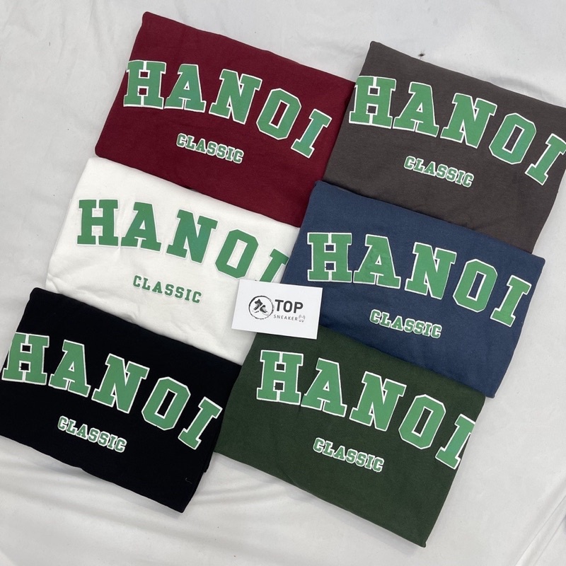 Áo thun 3158 tay lỡ nam nữ Hanoi, áo phông unisex form rộng cotton oversize- Linh Top