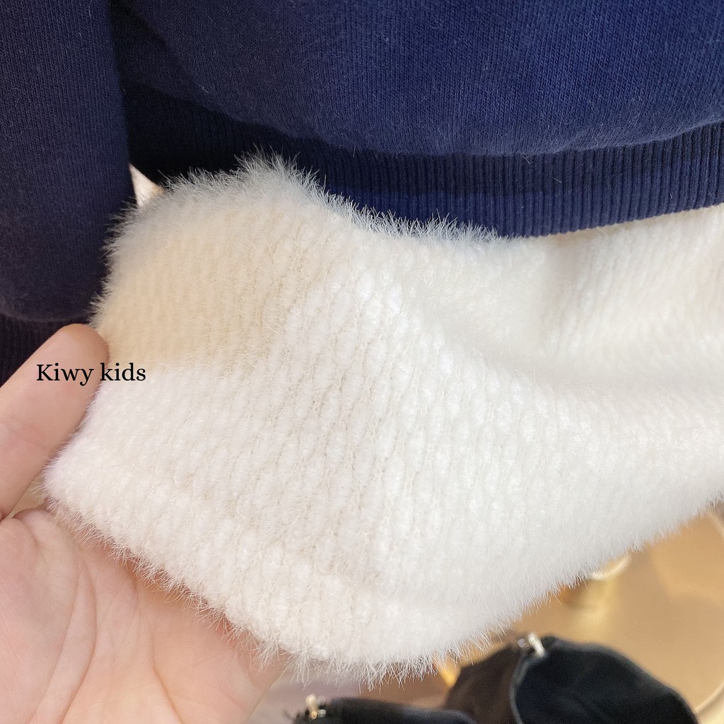 [SUPER SALE - HÀNG QUẢNG CHÂU] Set áo váy len lông Kiwy Kids DMF L1921 SIÊU ẤM CHO BÉ GÁI TỪ 3 ĐẾN 6 TUỔI